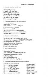 English Worksheet: Have got