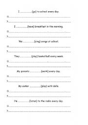 English worksheet: present simple