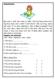 English Worksheet: Comprehension