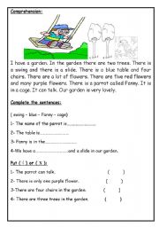 English Worksheet: Comprehension