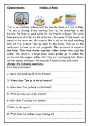 English Worksheet: Holiday in Rome