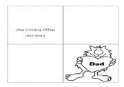 English Worksheet: Daddys Day Card