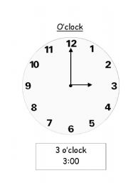 English worksheet: Oclock minichart