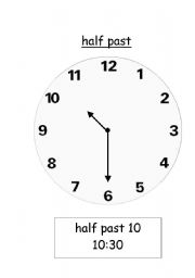 English Worksheet: Telling time- half past