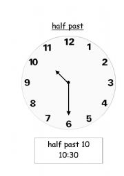 English worksheet: Telling time- half past