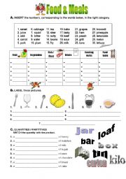 English Worksheet: Food Vocabulary