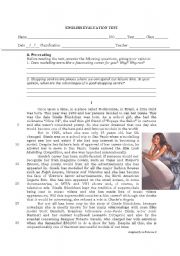 English Worksheet: Test Fashion