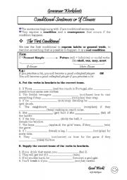 English Worksheet: conditional Sentences