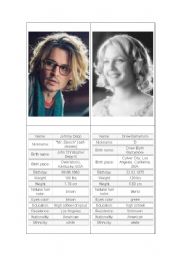 English Worksheet: Famous faces and stats 2