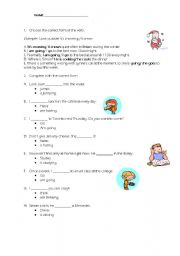 English Worksheet: present simple & present continous