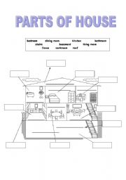 English Worksheet: Parts of house