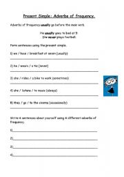 English Worksheet: Present Simple: adverbs of frequency
