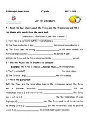 English Worksheet: Comparing dinosaur