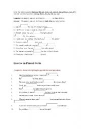 English Worksheet: Phrasal Verbs