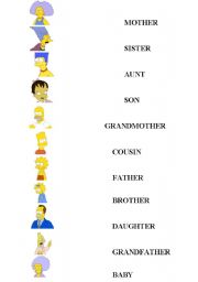 English Worksheet: Simpsons family match