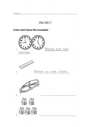 English Worksheet: Kids Project - There is/are
