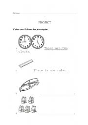 English worksheet: Kids Project - There is/are