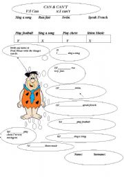 English Worksheet: Can / Cant