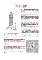 English Worksheet: The Big Ben