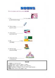 English worksheet: NOUNS