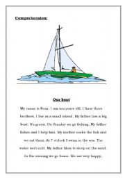 English Worksheet: Our Boat