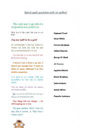 English Worksheet: FUN WITH QUOTATIONS :)