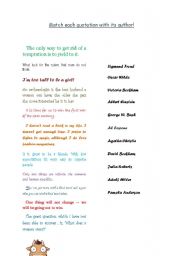 English Worksheet: FUN WITH QUOTATIONS :)