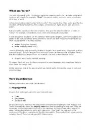 English worksheet: explain of verbs