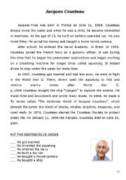 English Worksheet: Biography - Jacques Cousteau