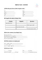English Worksheet: Simple Past - Review
