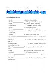 English Worksheet: I wish ....