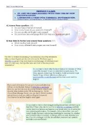 English Worksheet: familiarize students with TIC