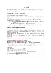 English Worksheet: The Cell