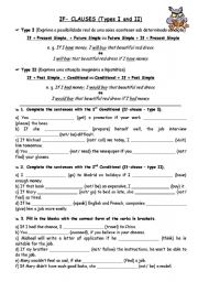 English Worksheet: If-clauses (I and II)