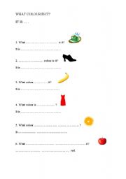 English Worksheet: what colour is it?