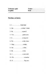 Put (has  or have):