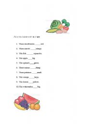 English Worksheet: there is/ there are food vocabulary 