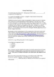English Worksheet: Group Video Project: Plagiarism