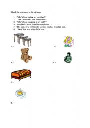English Worksheet: Goldilocks Worksheet
