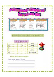 English Worksheet: SIMPLE PRESENT VERB TO BE