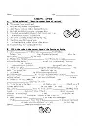 English Worksheet: Active - Passive