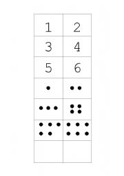 English worksheet: Dots and number matching