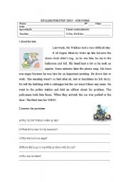 English Worksheet: test - regular-irregular verbs - past simple