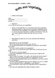 English Worksheet: Fruits and vegetables 1 (conversation activities)