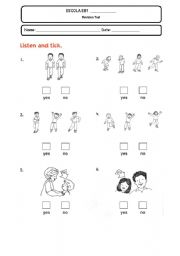 English Worksheet: Revision Test - Family Members