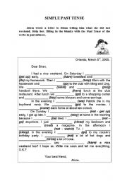 English Worksheet: Simple Past Tense