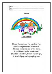 English Worksheet: the colour