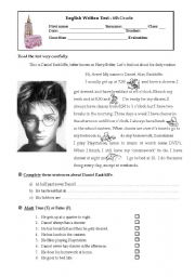 English Worksheet: Harry Potter (Daniel Radcliffe)