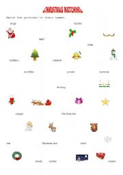 English worksheet: Christmas matching