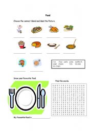 English Worksheet: food